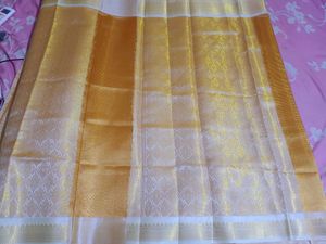 New Golden Tissue Silk Saree Dual Tone.