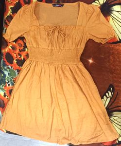 Solid Square Neck Dress