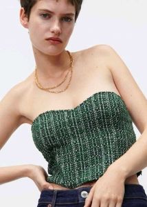 ZARA Green Corset Top