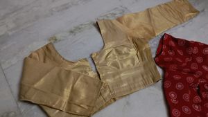 Golden Readymade Saree Blouse