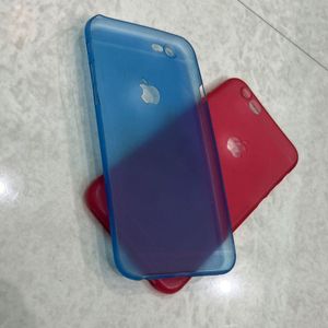 UltraSlim Case for iPhone 6/6S ) Fine Matte, Feather Light Cover - Light Red And Blue ( Pair Of 2)