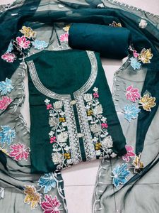 Elegant Embroidered Dress Material