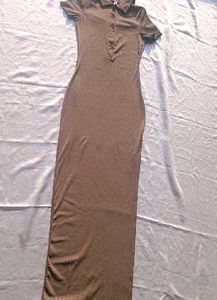 Brand New (Newme) Solid Slit Ribbed Dress