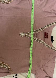Mauve Embellished Kurta Set