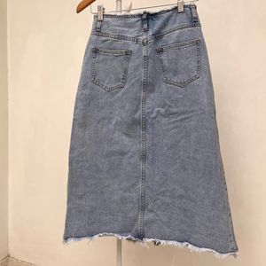 Denim Slit Skirt