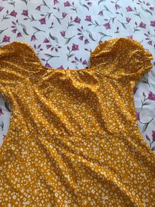 Floral Print Yellow sun  Dress