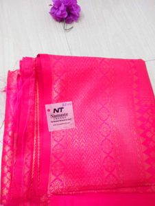 Beautiful Pink Soft Silk Saree