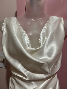 Cowl neck satin office wear top