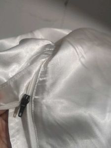White satin pants