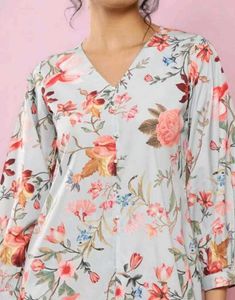 Floral Print Button-Down Top