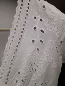 Zara White Eyelet Blouse