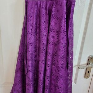Festive Purple Ethnic Party Gown for 6-8 Yr Girls