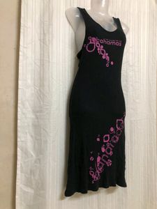 Bahamas Black Sleeveless Midi  Dress