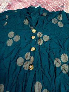 Dark Green Printed Kurta with Matching Palazzo