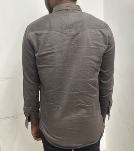 Twills Gray Casual Button-Down Shirt