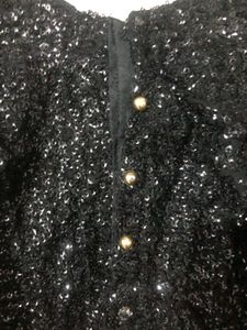 Black Tie On Sequin Top.