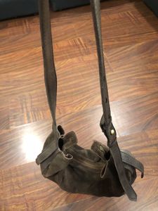 Brown Suede Hobo Bag