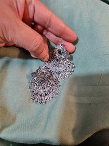 Peacock Shaped Oxidised Earings