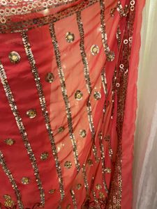 Elegant Coral Saree