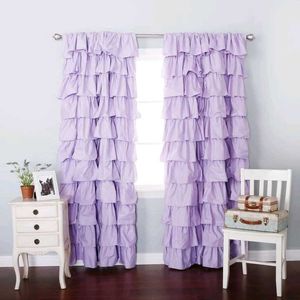 Ruffled Lavender Curtains (Set of 2)