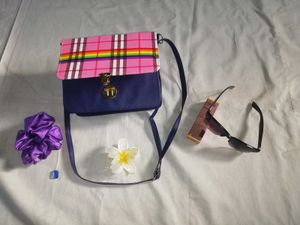 Rainbow Plaid Crossbody Bag