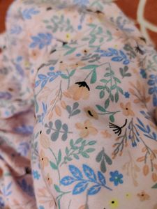 Baby Pink Colour Floral Print Smocked Top