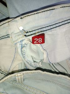 Light Blue Flared Denim Jeans