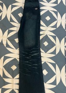 Whimsical Embroidered Boho Flare Jeans