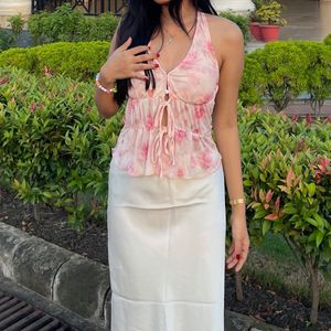SAVANA Pink Halter Neck Top