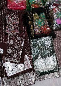 Wow!..😍Combo 2 New Chiffon Saree With Blouse