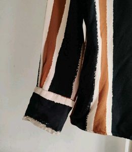 Mango Striped Button Down Shirt
