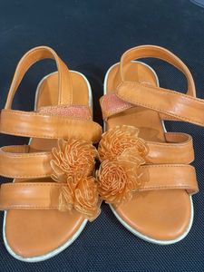 Orange Floral Summer Sandal