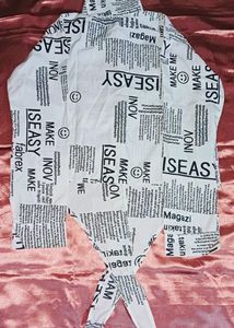 Women Newspaper Print Shirt