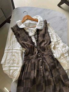 VINTAGE PLAID DRESS WITH TOP