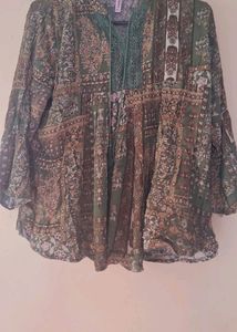 Embroidery Green Top