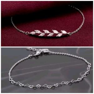 92.5 Silver Combo - Bracelet & 2 in1 Anklets/Chain