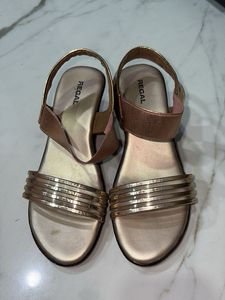 Regal Gold Wedge Sandals - Size 7