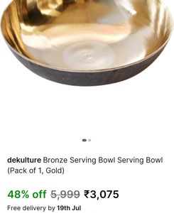 Bronze Kansa Big Mixing Or Serving Bowl