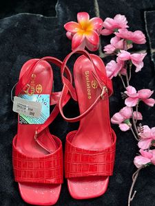 Red Ankle Strap Heels