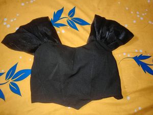 New Padded Crop Top With Black Fitted Skirt