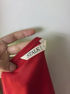 SSS Red One-Shoulder Tie Top