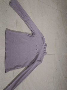 Lilac Ribbed Knit Top