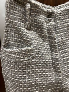 Textured Tweed Wide-Leg Trousers