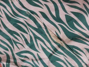 Crop Green Zebra Print Shirt