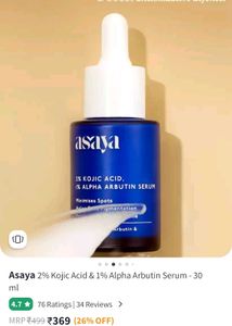 Asaya 2% Kojic Acid &amp;1%Alpha Arbutin Serum