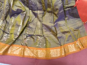 1-TimeUsed GreyLehenga with OrangeBorder+OrangBlou