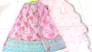 pastel pink And Blue Cute Lahenga✨