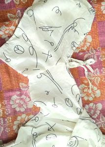 White Patterned Crop Top