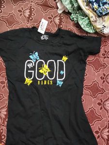 Good Vibes Butterfly Graphic Tee with skirt