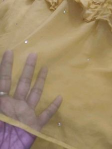 Yellow kurta cum gown